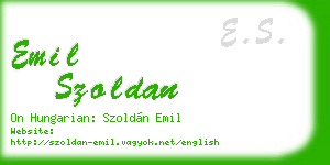 emil szoldan business card